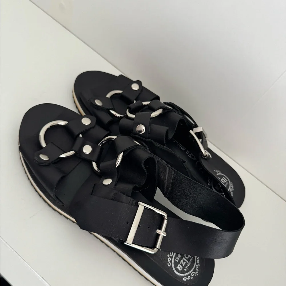 Jeffery Campbell Ibiza Handmade Sandals in Black Leather Size US 8 Women’s - Picture 2 of 4